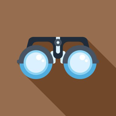 Göz muayeneleri sırasında göz doktorları ve optometristler tarafından kullanılan ayarlanabilir lenslerle deneme çerçevesi