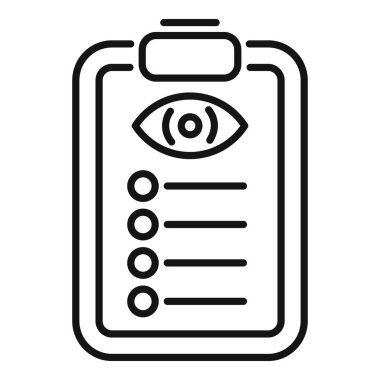 Göz testi listesini temsil eden tıbbi pano, görme ve görme yetisinin değerlendirilmesi