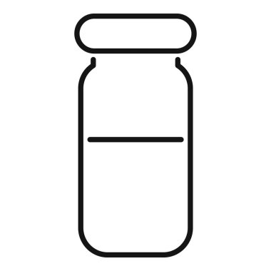 Sıvı içeren, kendi metninizi eklemek için boş etiketli bir tıbbi şişenin basit simgesi