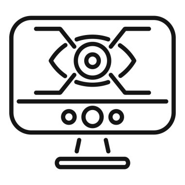 Bilgisayar görme konsepti ekranda göz simgesini tanıyan bir bilgisayar görüntüsü