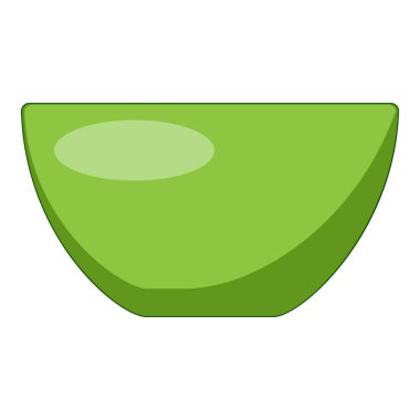 Boş bir yeşil kasenin basit vektör çizimi, yemek servisi, mutfak gereçleri veya yemek pişirme projeleri için harikadır.