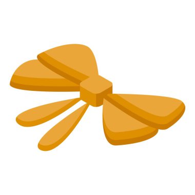 Altın papyon, hediyeler, sürprizler, kıyafetler veya moda aksesuarları için izometrik stil