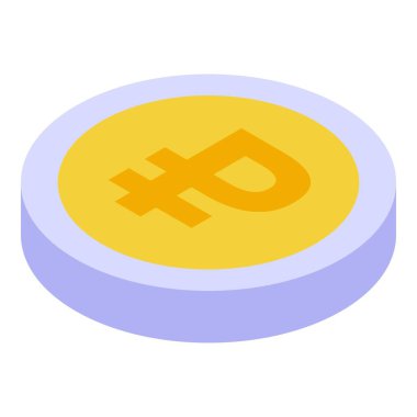 Bu vektör illüstrasyonunda, dönen, mali işlemleri ve döviz kurunu sembolize eden altın bir Rus rublesi yer almaktadır.