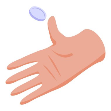 Karikatür el karar vermek için yazı tura atıyor.