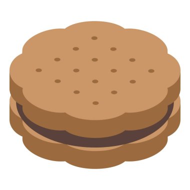 Çikolata dolgulu leziz yuvarlak kurabiye yemek için hazır.