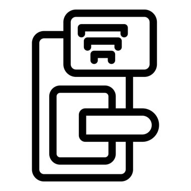 Yeni modeller sunan büyük bir tabelalı elektrikli araba şarj istasyonunu gösteren basit bir vektör