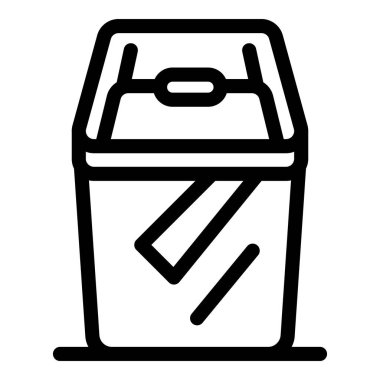 Yuvaya kağıt eklenmiş bir oy pusulasının siyah ana hatlı vektör çizimi