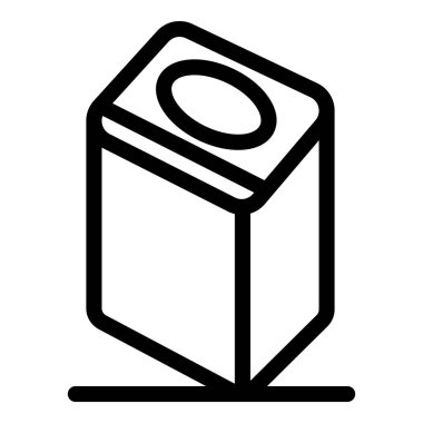 Ses komutlarını dinleyen akıllı bir hoparlör aygıtını temsil eden basit siyah çizgi resim simgesi