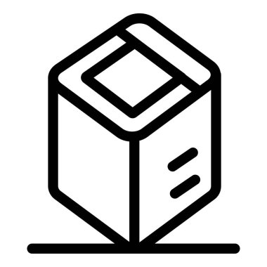 Bir küp ve satırlarla güvenli bir ağ bağlantısını temsil eden engelleme teknolojisi simgesi