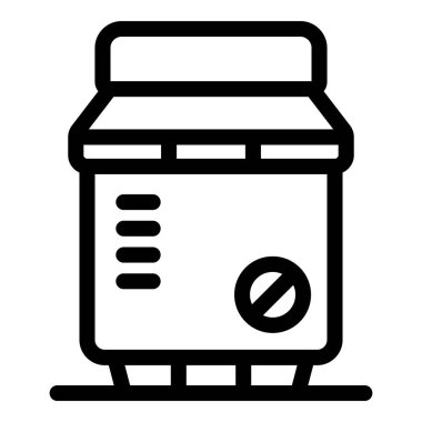 Pişen yemekleri kontrol etmek için penceresi olan bir fritöz makinesinin basit vektörü