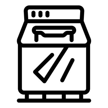 Bulaşık makinesi simgenin içinde temiz tabak gösteriyor, taslak biçimi