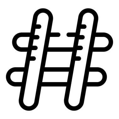 Bu vektör illüstrasyonu, genellikle sosyal medya gönderileri ve çevrimiçi içerik bağlamak için kullanılan cesur bir hashtag sembolü içerir.