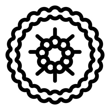 Yuvarlak dantelli boncuklarla ortada çiçek şekilleri, yukarıdan görünüm