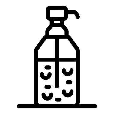 İçinde meyve ve sebze dilimleri bulunan ve doğal bileşenleri çağrıştıran güzellik ürünleri için siyah ve beyaz çizgi çizili bir şişe.