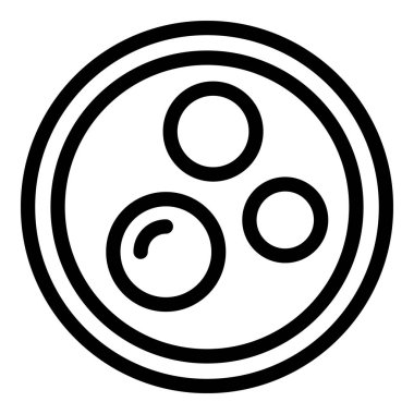 Üç köfteli bir tabağın basit vektör simgesi, Asya yemeklerini temsil etmek için mükemmel.