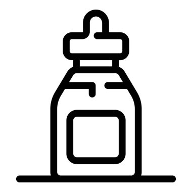 Bir bebek şişesinin bu basit vektör simgesi çocuk bakımı, ebeveynlik ve bebek ürünleri ile ilgili projeler için mükemmeldir.