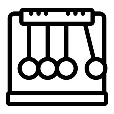 Newton beşiği sallanıyor, fiziğin prensiplerini gösteriyor.