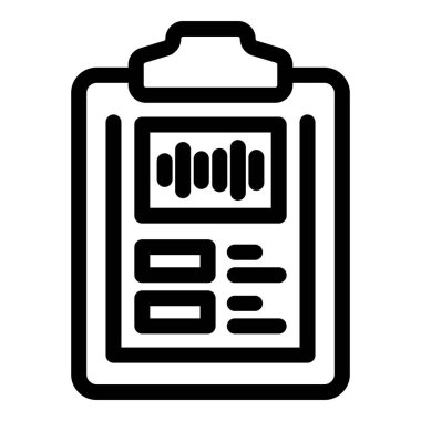 Beyaz arkaplanda izole edilmiş web tasarımı için ses izi dalga formu vektör anahatlarını gösteren pano