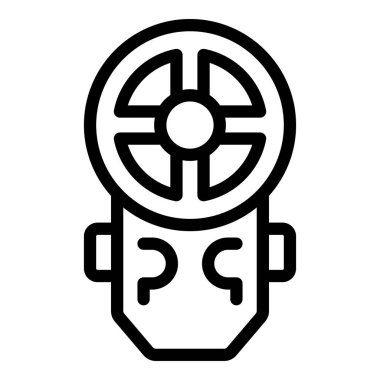 Seviye yüzeyi gösteren bir seviyelendirme aracının basit simgesi