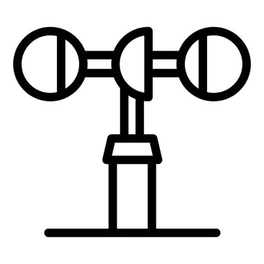 Rüzgar hızı ve yönünü ölçen bir anemometrenin basit vektör simgesi