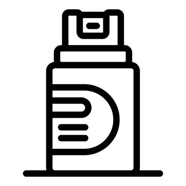 Biber gazının çizgi sanat simgesi, saldırganlara karşı korunmak için kullanılan bir savunma silahı.