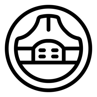 Basit bir siyah-beyaz çizgili kasık koruyucusu, fiziksel aktiviteler sırasında güvenliği sağlayan temel spor ekipmanı