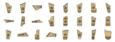 Exploring the various forms and designs of the traditional gusli, a stringed musical instrument clipart