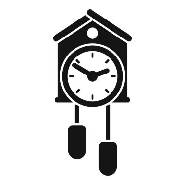 Guguklu saat beyaz arkaplanda basit bir şekilde simgeye vuruyor
