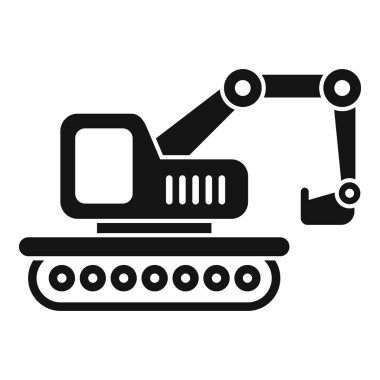 İnşaat alanında çalışan bir kazıcının basit vektör simgesi