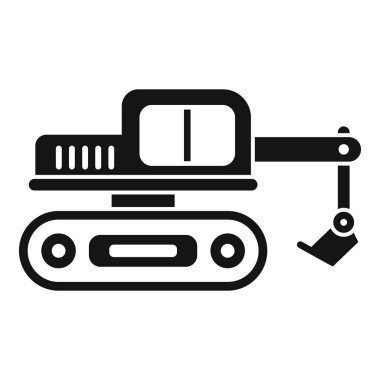 Mekanik kolu genişlemiş ve küreği havada çalışan bir kazıcının basit simgesi