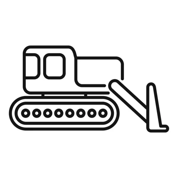 stock vector Simple black and white vector icon representing an excavator working on a construction site