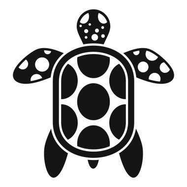 Simple icon of a turtle with a patterned shell, viewed from above clipart