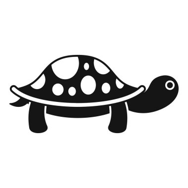 Simple black and white spotted turtle walking to the right of the frame clipart