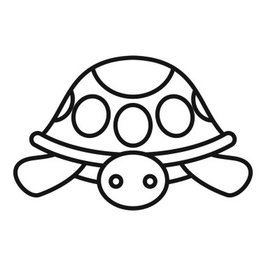 Gülümseyen ve yürüyen bir kaplumbağanın minimalist çizimi