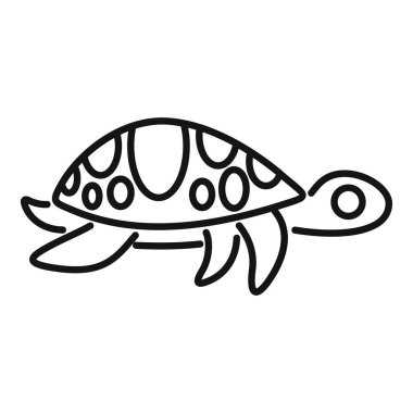 Basit bir deniz kaplumbağası sanatı desenli bir kabukla yüzüyor.