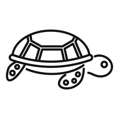 Çerçevenin sağına doğru yavaşça yürüyen basit bir kaplumbağa çizimi.