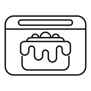 Fırında kek pişiren bir web sitesinin basit çizimi