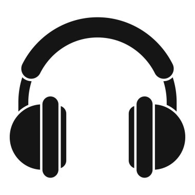 Kulaklıkların basit vektör simgesi, ses içeriğini, müzik dinlemeyi veya podcast tüketimini temsil etmek için idealdir