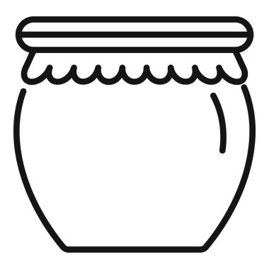 Ev yapımı yemek, turşu veya reçel saklamak için kapalı boş bir kavanozun ana simgesi