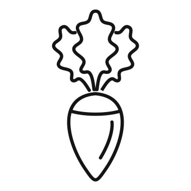 Yapraklı pancar kökü simgesi. Taze ürünleri veya sağlıklı beslenmeyi temsil etmek için mükemmel.