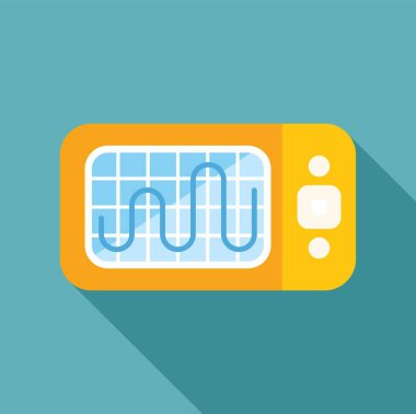 Oscilloscope düz bir ekranda sinüzoidal sinyal gösteriyor