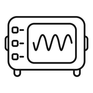Ekran simgesi ana hatlarında kalp atış çizgisi gösteren tıbbi aygıt