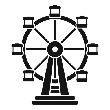 Bir lunaparkta dönen dönme dolabın basit vektör simgesi