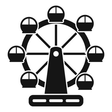 Dönme dolap için siyah katı bir ikon, lunaparklarda ve karnavallarda popüler bir cazibe, dönen kulübelerinden nefes kesici manzaralar sağlıyor.