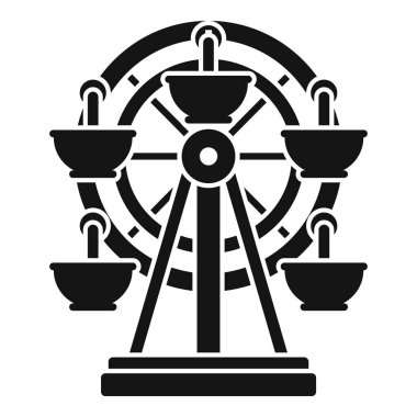 Dönme dolabı dönen bir dönme dolabın siyah-beyaz çizimi