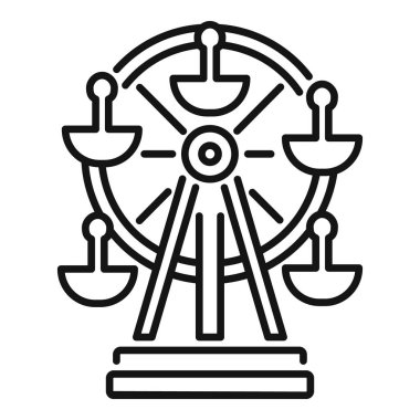 Dönme dolabın basit sanat simgesi lunaparklarda ve karnavallarda eğlence ve eğlenceyi temsil ediyor.