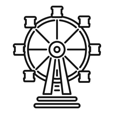 Bir lunaparkta dönen dönme dolabın çizgili resim simgesi