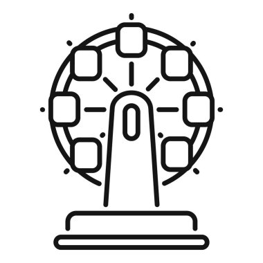 Bir lunaparktaki platformda duran dönme dolabın basit çizimi.