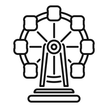 Karnaval veya lunaparkta dönen dönme dolabın basit çizimi