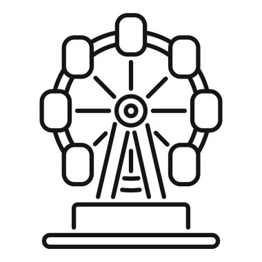 Dönme dolabın çizgi sanat ikonu, eğlence parkları, eğlence ve turizm projeleri için mükemmel.